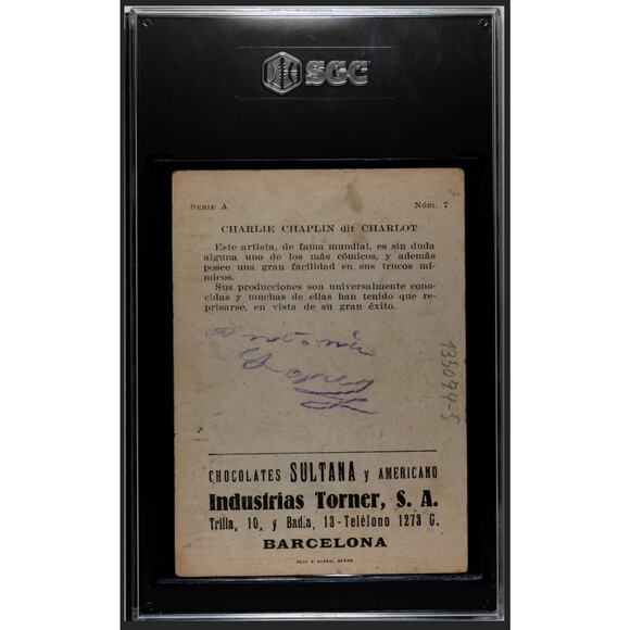 1920's Chocolate Sultana y Americano Spanish Charlie Chaplin Card SGC POP 1!! - Picture 2 of 3
